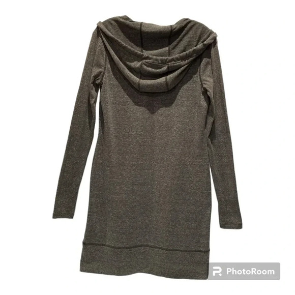Athleta Bliss Hoodie Dress Women's Sze S Charcoal Gray Thumbhole + Ribbed Sleeve - Picture 2 of 8